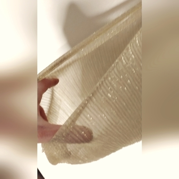 MSK Gold and Rhinestone Slit Bat Wing Sleeve Sparkle Blouse - Picture 3 of 5